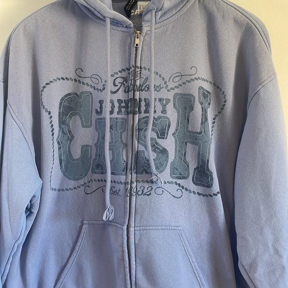 Johnny Cash Hoodie Small Blue Tour Band Country Music Rock Concert Merch - Picture 4 of 12